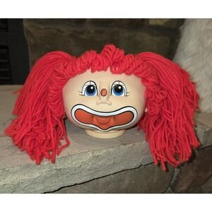 FUNNY BABY 1984 Girl Circus Clown Baby Doll Head Rare Red Pigtails Doll Making